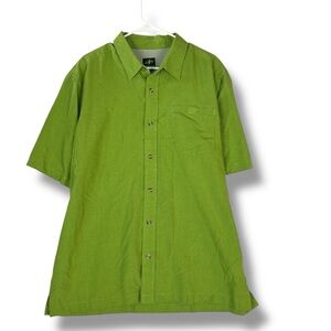 Nordic Track Shirt Mens XL X Large Green Short Sleeve Check Button Down Outdoors